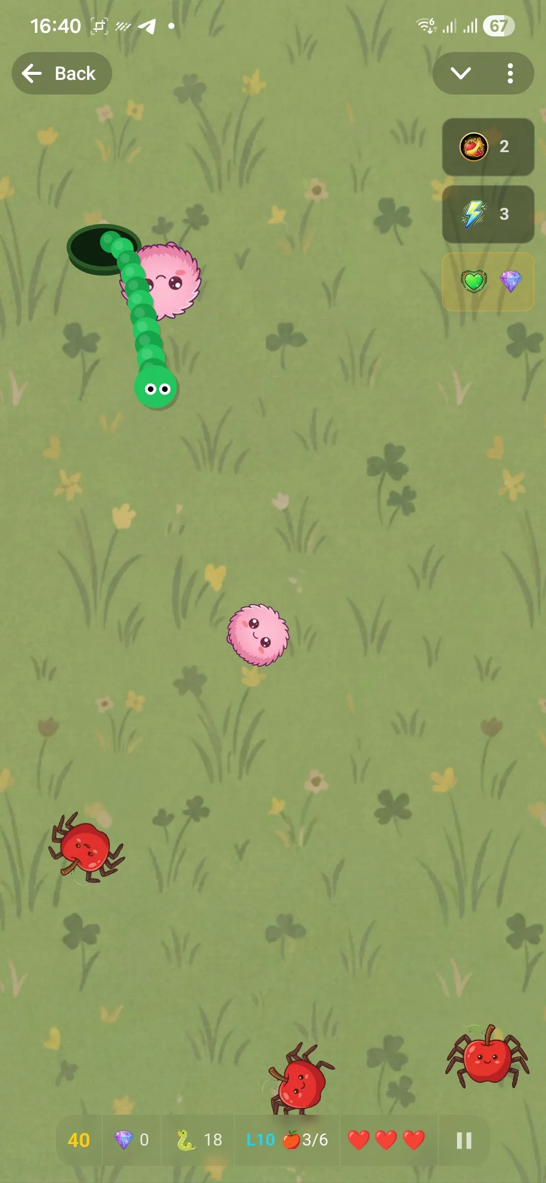 Snake flying over a monster